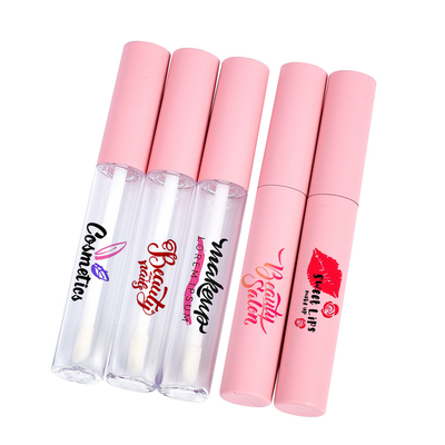 Wholesale Custom Lip Gloss Cosmetic Tubes Factory Cover Single Pink Lip Gloss Tube Container