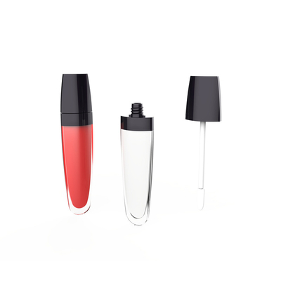 CustomLOGO Luxury Square Plastic Label Cosmetic Lip Gloss Big Applicator Brush Applicator Lip Gloss Packaging Tube