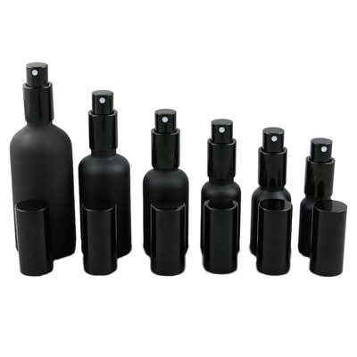 Refillable Skin Care 10ml 20ml 30ml 50ml 100ml Matte Black Glass Spray Bottles with Sprayer for Cosmetic Perfume