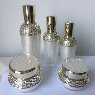 New Arrival Cosmetic Pattern Acrylic Cosmetic Packaging Set For Lotion Cream Bottle Jar Cosmetic Packaging